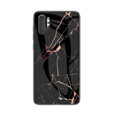 Samsung Note 10 PLUS nugarėlė GLASS Black marble 1