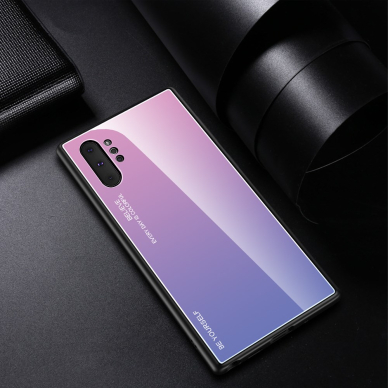 Samsung Note 10 PLUS rausva+alyvinė tracy GLASS nugarėlė 1