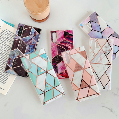 Samsung NOTE 10 PLUS Tracy nugarėlė Geometric blue marble 5