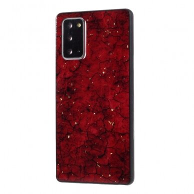 Samsung Note 20 raudona EPOXY MARBLE nugarėlė 1
