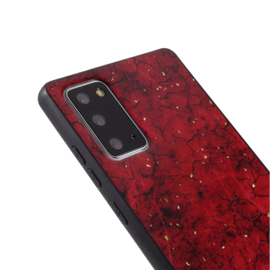 Samsung Note 20 raudona EPOXY MARBLE nugarėlė 3