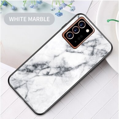 Samsung Note 20 ULTRA marble glass nugarėlė White 1