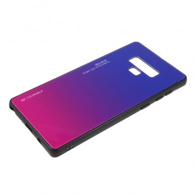 Samsung Note 9 mėlyna+rožinė tracy GLASS nugarėlė 1