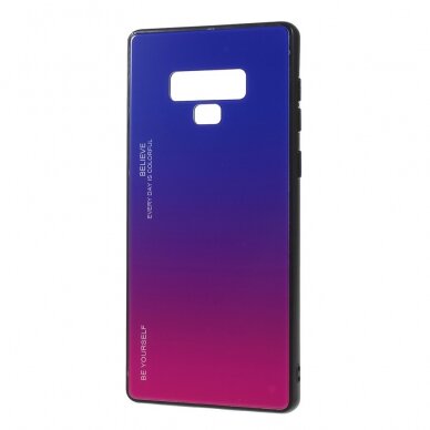 Samsung Note 9 mėlyna+rožinė tracy GLASS nugarėlė 3