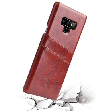 Samsung Note 9 Tracy ruda nugarėlė Leather Slot 2