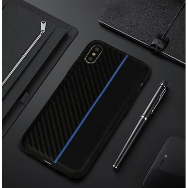 Samsung S10 juoda+mėlyna MOTO CARBON nugarėlė 2