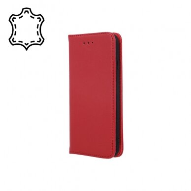 Samsung S10 Lite/A91 raudonas odinis GENUINE dėklas 2