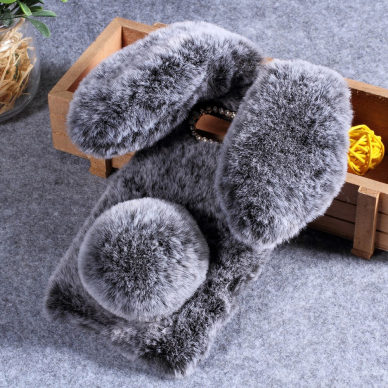 Samsung S10 pilka nugarėlė Fluffy rabbit 1