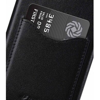 Samsung S10 PLUS juoda odinė MELKCO CARD V2 nugarėlė 3