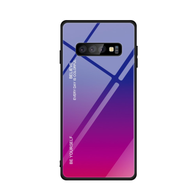 Samsung S10 PLUS mėlyna+rožinė tracy GLASS nugarėlė 2