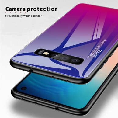 Samsung S10 PLUS mėlyna+rožinė tracy GLASS nugarėlė 5