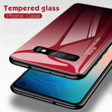 Samsung S10 PLUS raudona tracy GLASS nugarėlė 3
