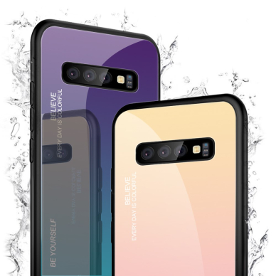 Samsung S10 PLUS rausva tracy GLASS nugarėlė 3