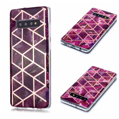 Samsung S10 PLUS Tracy nugarėlė Geometric Purple marble