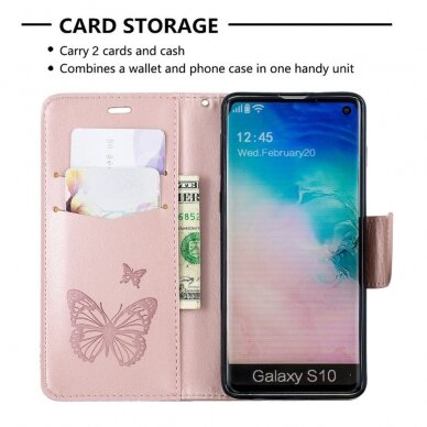 Samsung S10 rausvas Tracy K.FLEXI dėklas Drugeliai 5
