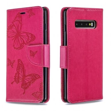 Samsung S10 rožinis Tracy K.FLEXI dėklas Drugeliai 3