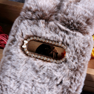 Samsung S10 ruda nugarėlė Fluffy rabbit 2
