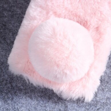 Samsung S10 šviesiai rožinė nugarėlė Fluffy rabbit 3