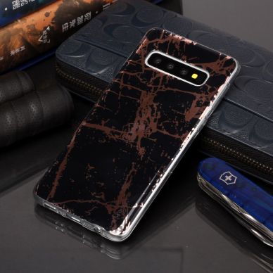 Samsung S10 Tracy nugarėlė Black&gold Marble 4
