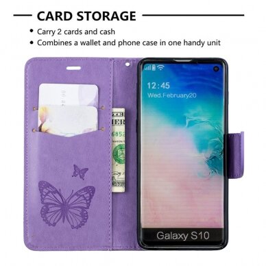 Samsung S10 violetinis Tracy K.FLEXI dėklas Drugeliai 5
