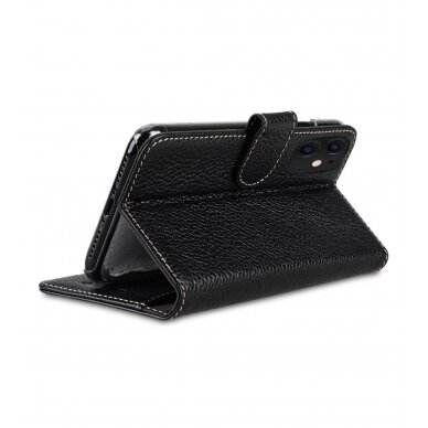 Samsung S10e juodas odinis MELKCO WALLET BOOK dėklas 4
