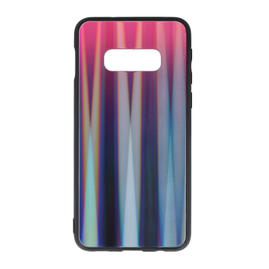 Samsung S10e rožinė+juoda AURORA GLASS nugarėlė
