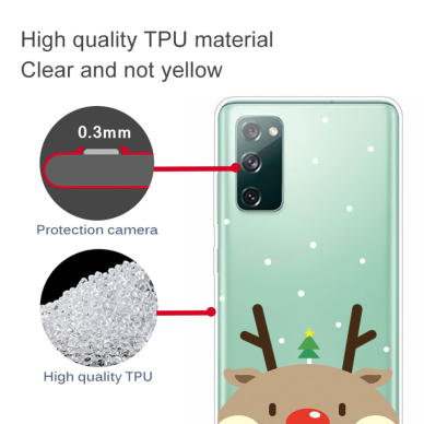 Samsung S20 FE skaidri nugarėlė Deer red nose 3