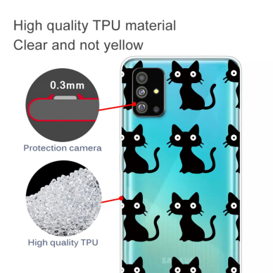 Samsung S20 PLUS Tracy clear nugarėlė Black Cats 1