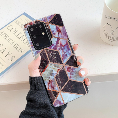 Samsung S20 PLUS Tracy nugarėlė Geometric marble blue 1