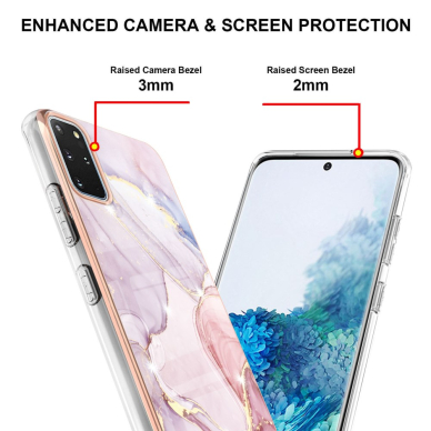 Samsung S20 PLUS Tracy nugarėlė MILKY WAY MARBLE Rausva 3