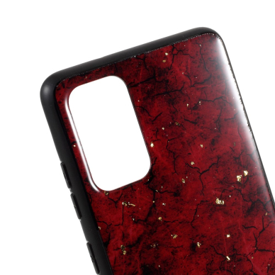 Samsung S20 raudona EPOXY MARBLE nugarėlė 2