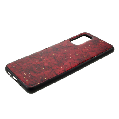 Samsung S20 raudona EPOXY MARBLE nugarėlė 3