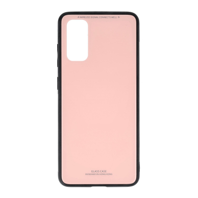 Samsung S20 rausva GLASS CASE nugarėlė