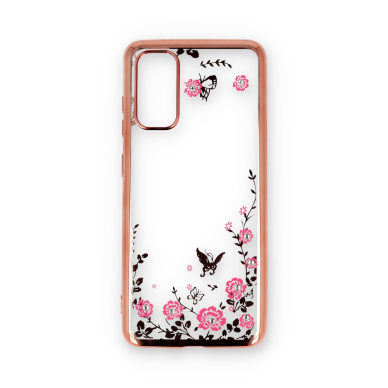 Samsung S20 rausva perfect FLOWERS nugarėlė 1