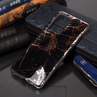 Samsung S20 ULTRA Tracy nugarėlė Black&gold Marble+ 4