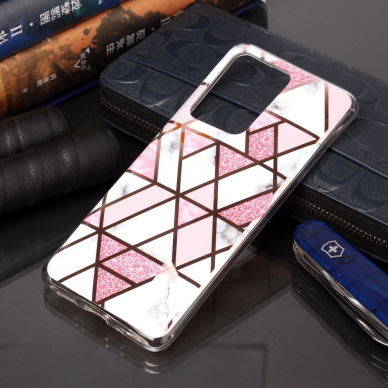 Samsung S20 ULTRA Tracy nugarėlė Geometric rose marble 4