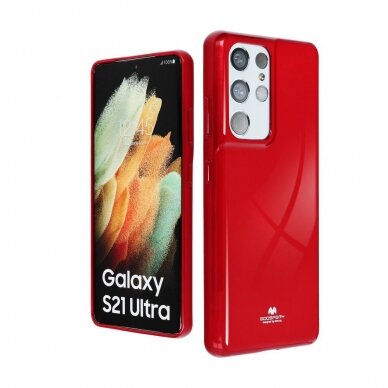 Samsung S21 FE raudona MERCURY JELLY nugarėlė 2