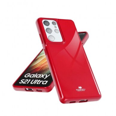 Samsung S21 FE raudona MERCURY JELLY nugarėlė 3