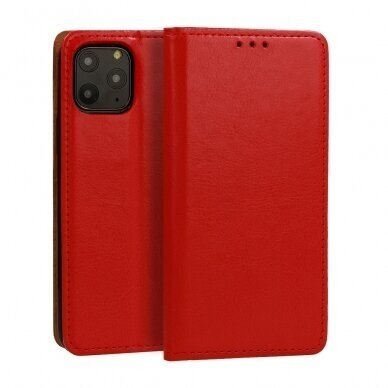 Samsung S21 FE raudonas odinis SPECIAL dėklas