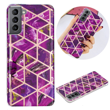 Samsung S21 FE tracy nugarėlė Geometric marble purple 3