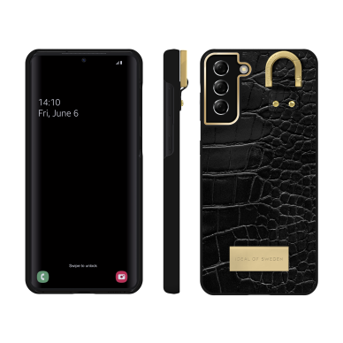 Samsung S21 PLUS iDeal Of Sweden nugarėlė su grandinėle Black Croco 1