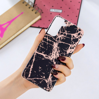 Samsung S21 PLUS Tracy nugarėlė Black&gold Marble+ 3