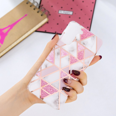 Samsung S21 PLUS Tracy nugarėlė Geometric rose marble 3