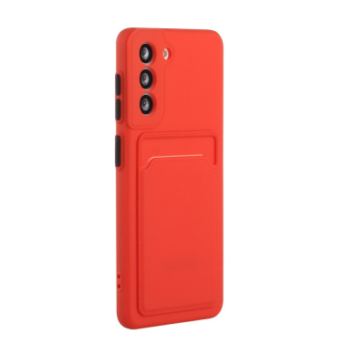 Samsung S21 PLUS Tracy raudona nugarėlė SOLID WITH CARD SLOT 2