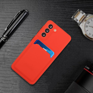 Samsung S21 PLUS Tracy raudona nugarėlė SOLID WITH CARD SLOT 5