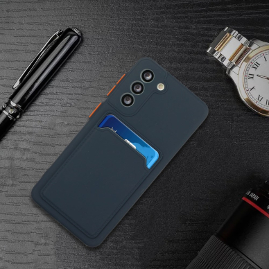 Samsung S21 PLUS Tracy tamsiai mėlyna nugarėlė SOLID WITH CARD SLOT 5