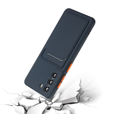 Samsung S21 Tracy tamsiai mėlyna nugarėlė SOLID WITH CARD SLOT 2