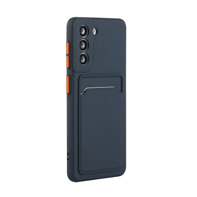 Samsung S21 Tracy tamsiai mėlyna nugarėlė SOLID WITH CARD SLOT 3