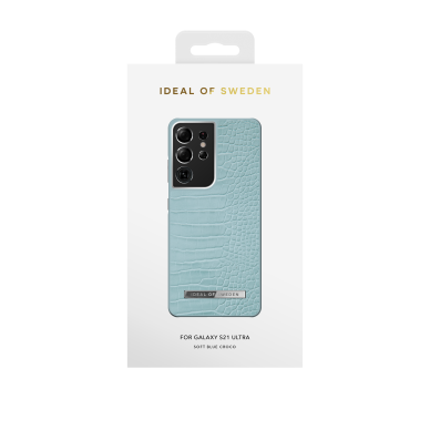 Samsung S21 ULTRA iDeal Of Sweden dėklas Soft Blue Croco 2