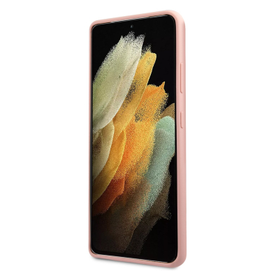 Samsung S21 ULTRA šviesiai rožinė GUESS nugarėlė GUHCS21LLSVSPI 1